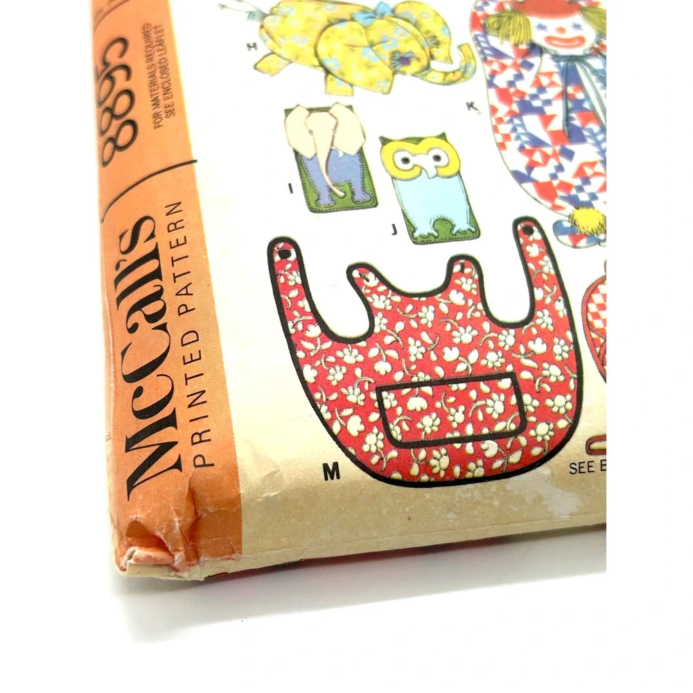 McCalls Vintage 1960's‎ Pattern #8895 Toys and toy Bag Humpty Dumpty Elephant